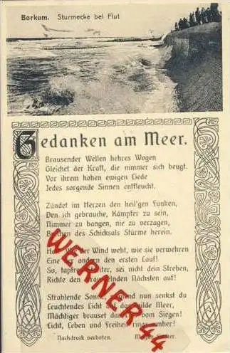 Borkum v.1928 Sturmecke bei Flut (5391)