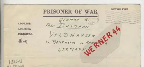 Gefangenen Post  v. 15. Juli 1944  Nach Veldhausen --  Pastor Busmann (28109)