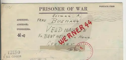 Gefangenen Post  v. 11. März 1944  Nach Veldhausen --  Pastor Busmann (28114)