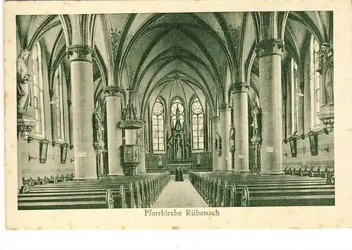 Rübenach v. 1932  Pfarrkirche von INNEN - siehe Foto !!  (25361)