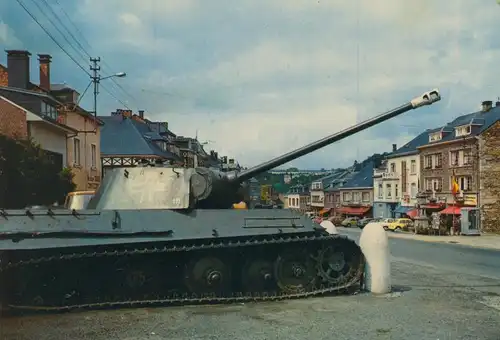 Houffalize v. 1980  Stadtansicht mit Panzer  (55013)