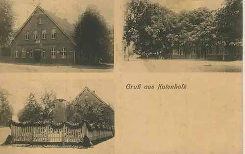 Kutenholz v. 1925  2 Gaststätten und das Kriegerdenkmal  (57215)