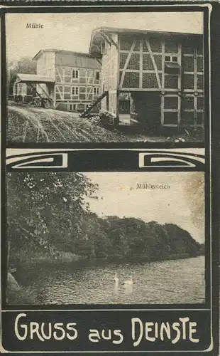 Gruss aus Deinste v. 1923  Mühlenteich, Mühle  (57230)