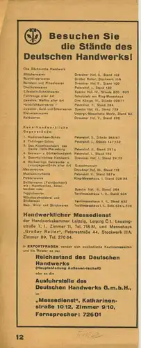 Zeitungs-Werbung v.1941  Deutscher Handwerk Reichsmesse in Leipzig  (51162)
