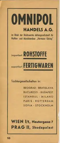 Zeitungs-Werbung v.1941  Omnipol Handels A.G - Waffen und Maschienebau "Hermann Göring"  (51166)