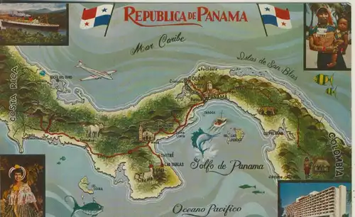 Republica de Panama v. 1960  Landkarte von Panama  (53031)