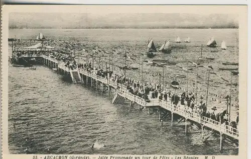 Arcachon v. 1934  Brücke am Strand  (53041)