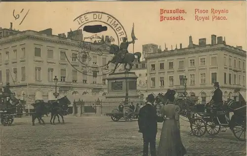 Bruxelles v. 1939 Place Royale & Journee du Timbere - Paris  --  Stempel  (53379)