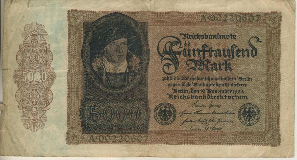 reichsbanknote behntaufend mark 1922
