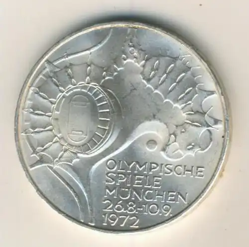 Silbermünze 10 DM, Olympische Spiele 1972 München, Prägestätte D  (1)