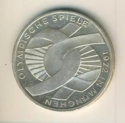 Silbermünze 10 DM, Olympische Spiele 1972 München, Prägestätte F  (02)