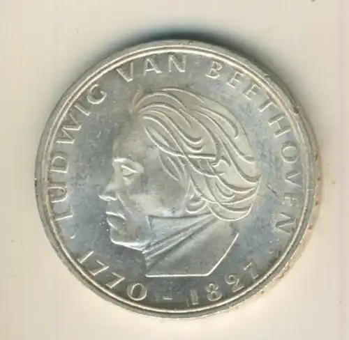 Deutschland 1970,F, Gedenkmünze 5 Mark Ludwig van Beethoven, Silber    (17)