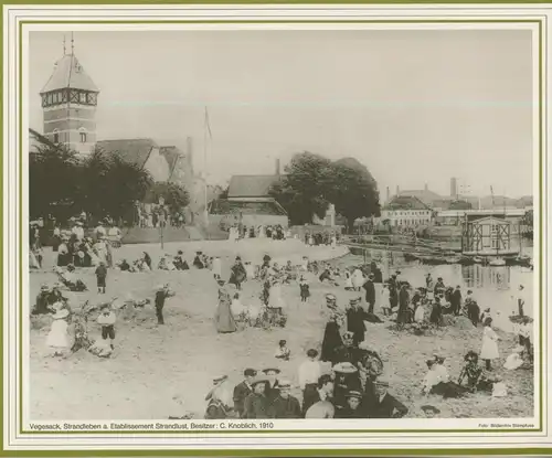Bremen=Vegesack v. 1910  Strandleben a. Etablissement Strandlust, Besitzer C. Knoblich  (57559)