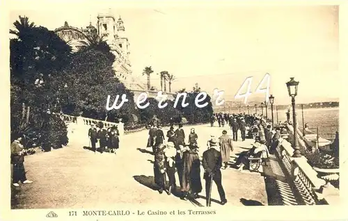 Monte  Carlo v. 1925  La Casino et les Terrasses -- siehe Foto !!  (32899)