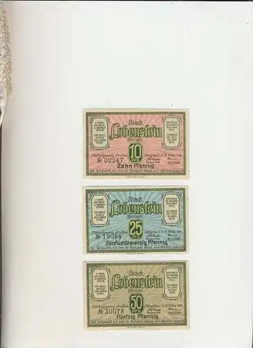 Lobenstein v. 1921   10,25,50 Pfennig   ---   ( GUTSCHEIN )   (1567)