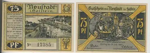Neustadt in Holstein, 31. Juli 1921, 75 Pfennig   ( GUTSCHEIN )  (010)