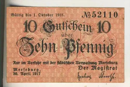 Merseburg v. 1917  10 Pfennig  ( GUTSCHEIN )  (015)