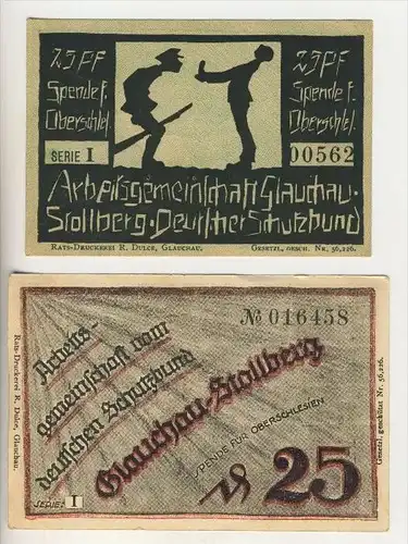 Glauchau-Stollberg, ohne Datum, Spende für Oberschlesien,Deutscher Schutzbund   ( SPENDE )  (018)