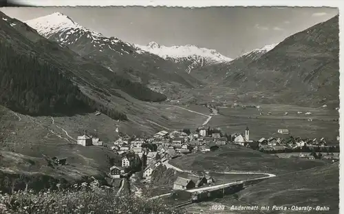 Andermatt v. 1964  Total Dorf Ansicht mit Furka -Oberalp-Bahn (43322)