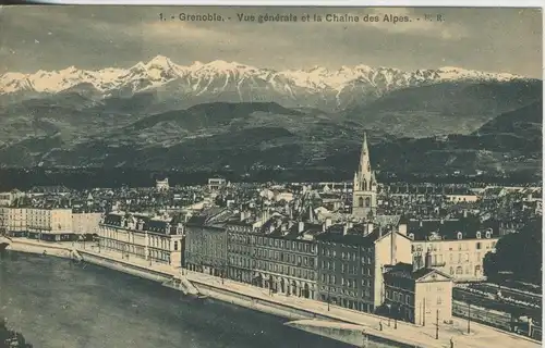 Grenoble v. 1920 Teil-Stadt-Ansicht  (43461)