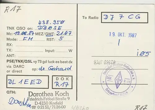 Krefeld v. 1987  DL1EED Seidenweberhaus  (46360)