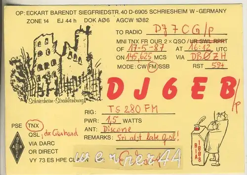 Schriesheim v. 1989  DJ6EB  (46369)