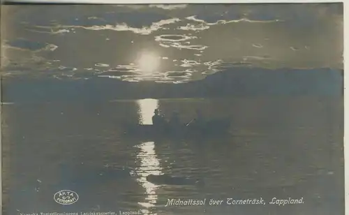 Lappland v. 1924  Midnattssol över Torneträsk  (52095)
