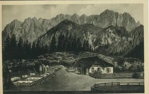 Johnsbach im Gesäse v. 1932  Gasthaus "Zur Bachbrücke", Bes. Anna Pircher  (54379)