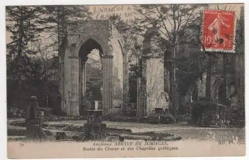 [Ansichtskarte] FRANCE - Ancienne Abbaye de Jumieges - restes du Choeur et des Chapelles gothiques. 