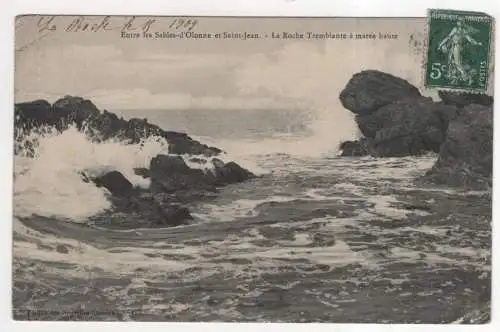 [Ansichtskarte] FRANCE - Entre les Sables-d'Olonne et Saint-Jean - La Roche Tremblante à marée haute. 