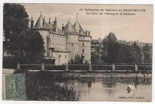 [Ansichtskarte] FRANCE - Chateau de Chastellux - un coin de l'Etang et le Chateau. 