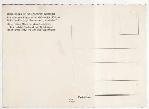 [Ansichtskarte] AUSTRIA -  Untersberg. 