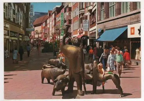 [Ansichtskarte] GERMANY - Bremen - Sögestraße - Bronzeplastik Sögegruppe. 