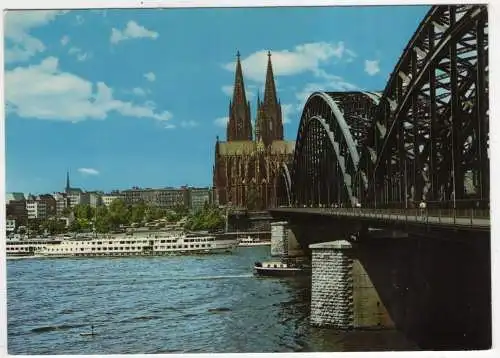 [Ansichtskarte] GERMANY - Köln am Rhein - Hohenzollern Brücke und Dom. 