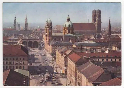 [Ansichtskarte] GERMANY - München - Deutsches Turnfest 1958 - Ludwigstraße mit Blick auf Zentrum. 