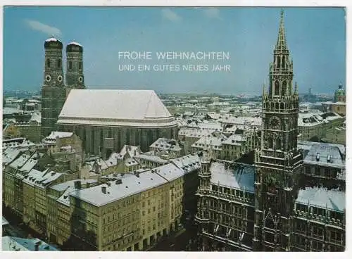 [Ansichtskarte] GERMANY - München - Blick auf Frauenkirche und Rathaus. 