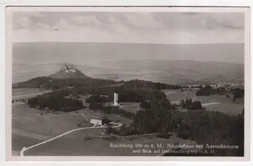 [Ansichtskarte] GERMANY - Raichberg - Nagelhaus mit Aussichtsturm und Blick auf Hohenzollern. 