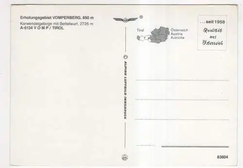 [Ansichtskarte] AUSTRIA - Vomperberg - Karwendelgebirge mit Bettelwurf. 