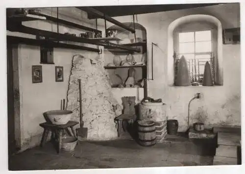 [Ansichtskarte] GERMANY - Kohren-Sahlis - Töpfermuseum - Töpferwerkstatt mit Tonberg und Glasurmühle. 