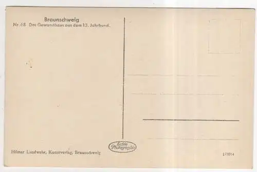 [Ansichtskarte] GERMANY - Braunschweig - das Gewandhaus. 