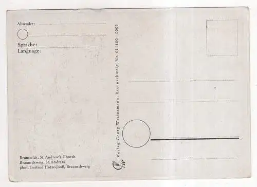 [Ansichtskarte] GERMANY - Braunschweig - St. Andreas. 