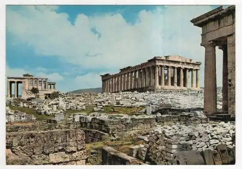 [Ansichtskarte] GREECE -  Athen - Propyläen, Parthenon und Erechtheion. 