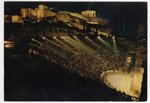 [Ansichtskarte] GREECE -  Athen - das Odeon des Herodes Attikos und die Akropolis. 