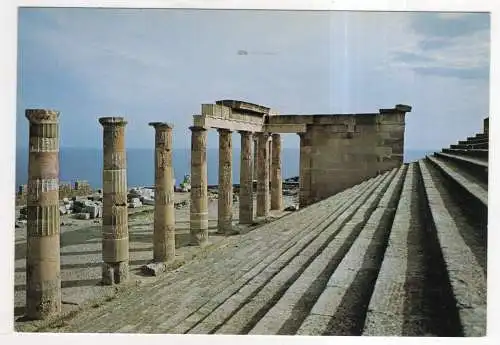 [Ansichtskarte] GREECE - Lindos - Der hellenistische Portikus und die grosse Treppe. 