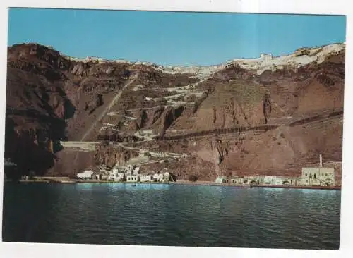 [Ansichtskarte] GREECE - Santorin Insel - Panorama mit Treppen von Fira. 