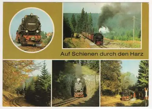 [Ansichtskarte] EISENBAHN - Auf Schienen durch den Harz. 