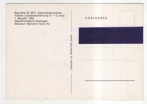 [Ansichtskarte] EISENBAHN - Baureihe 97. 