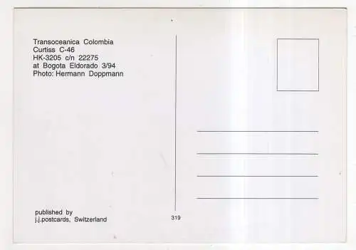 [Ansichtskarte] FLUGZEUG - Transoceanica Columbia - Curtiss C-46 at Bogota. 