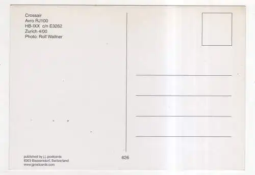 [Ansichtskarte] FLUGZEUG - Crossair - Avro RJ100. 
