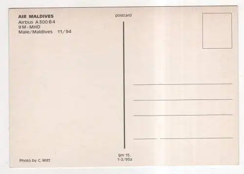[Ansichtskarte] FLUGZEUG - Air Maledives - Airbus A300 B4. 